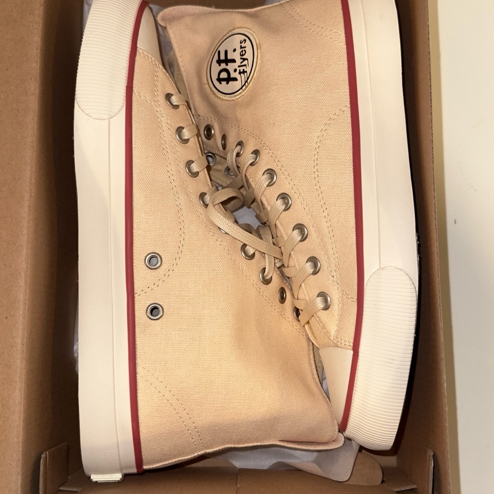 P.F. Flyers unisex Beige High-Top Sneakers